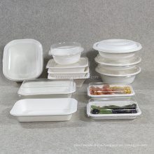 Disposable Bagasse Frozen Food Tray eco-friendly biodegradable food container with clear tops